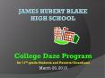 James Hubert Blake High School PowerPoint PPT Presentation