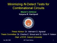 Minimizing N-Detect Tests for Combinational Circuits Master