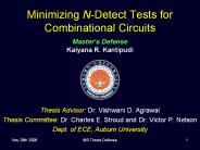 Minimizing N-Detect Tests for Combinational Circuits Master PowerPoint PPT Presentation