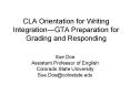 CLA Orientation for Writing Integration PowerPoint PPT Presentation