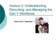 Session 3: Understanding, Recruiting, and Managing the Gen Y Workforce PowerPoint PPT Presentation