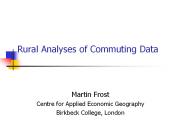 Rural Analyses of Commuting Data