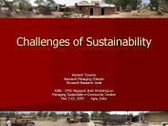 Challenges of Sustainability