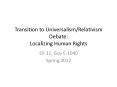 Transition to Universalism/Relativism Debate: Localizing Human Rights PowerPoint PPT Presentation