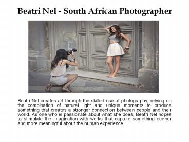 Beatri Nel - South African Photographer