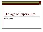 The Age of Imperialism PowerPoint PPT Presentation