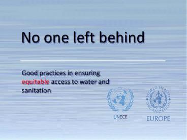 Good practices in ensuring equitable access to water and sanitation