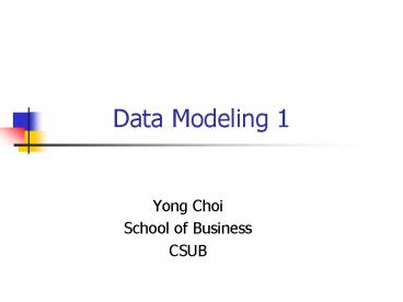 Data Modeling 1