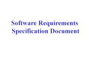 Software Requirements Specification Document