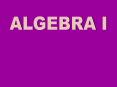 ALGEBRA I PowerPoint PPT Presentation
