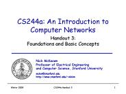CS244a: An Introduction to Computer Networks