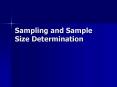 Sampling and Sample Size Determination PowerPoint PPT Presentation