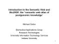 Introduction to the Semantic Web and Bio2RDF, the  PowerPoint PPT Presentation
