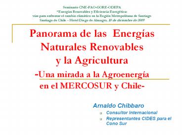 Seminario CNE-FAO-GORE-ODEPA 