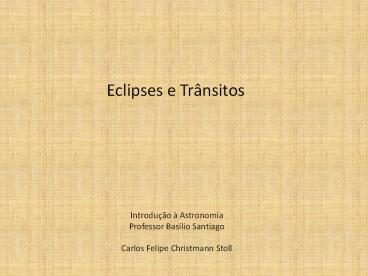 Eclipses e Tr