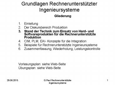 Grundlagen Rechnerunterst