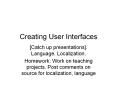 Creating User Interfaces PowerPoint PPT Presentation