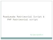 Readymade Matrimonial Scrpt & PHP Matrimonial Script
