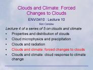Clouds and Climate: Forced Changes to Clouds