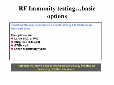 RF Immunity testing