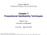Chapter 7 Propositional Satisfiability Techniques