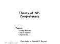 Theory of NP-Completeness PowerPoint PPT Presentation
