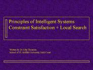 Constraint Satisfaction:      An Overview