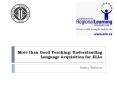 More than Good Teaching: Understanding Language Acquisition for ELLs PowerPoint PPT Presentation