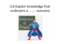 3.6 Explain knowledge that underpins a  PowerPoint PPT Presentation