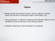 Measuring light transmission through a dichroic material (