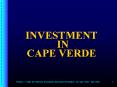 INVESTMENT  IN CAPE VERDE PowerPoint PPT Presentation