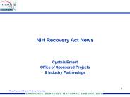 NIH Recovery Act News