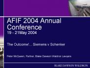 AFIF 2004 Annual Conference 19 - 21May 2004