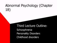 Abnormal Psychology (Chapter 18)