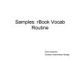 Samples: rBook Vocab Routine PowerPoint PPT Presentation