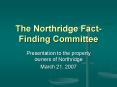 The Northridge Fact-Finding Committee PowerPoint PPT Presentation