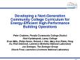 Developing a Next-Generation Community College Curriculum for Energy-Efficient High-Performance Building Operations PowerPoint PPT Presentation