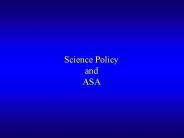 Science Policy and ASA
