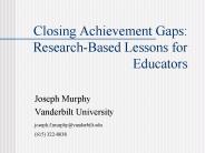 Closing Achievement Gaps: Research-Based Lessons for Educators