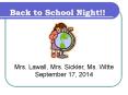 Back to School Night!! PowerPoint PPT Presentation