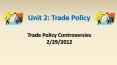 Trade Policy Controversies PowerPoint PPT Presentation