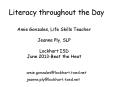 Literacy throughout the Day PowerPoint PPT Presentation