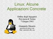 Linux: Alcune Applicazioni Concrete