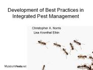 Development of Best Practices in Integrated Pest Management