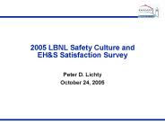 2005 LBNL Safety Culture and EH
