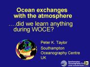 Ocean exchanges with the atmosphere