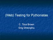 (Web) Testing for Pythonistas