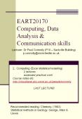 EART20170 Computing, Data Analysis PowerPoint PPT Presentation