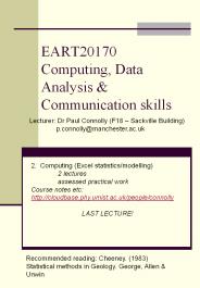 EART20170 Computing, Data Analysis