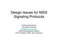 Design Issues for NSIS Signaling Protocols PowerPoint PPT Presentation